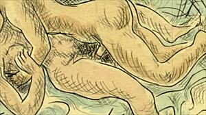 Vintage Erotic Cartoon Illustration From Anime