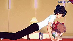 mikoto misaka vs kuroko shirai in intense railgun hentai