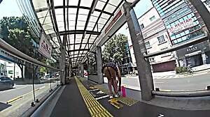 Wearing a skirt and thong, I’m craving action on the metrobus!