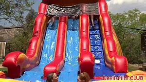 Wild Outdoor Lesbian Gangbang Where Babes Toy Pussy And Anal With Dildos