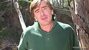 curly brunette craves outdoor anal sex this time