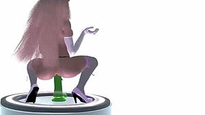 Princess Peach Rides Dildo Hard While Dancing In Stockings!