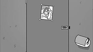 Milf janitor fucks shy boy in bathroom!