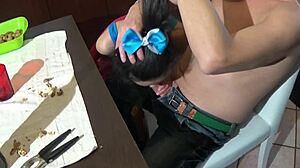 Italian teen banged on table, oops so wild