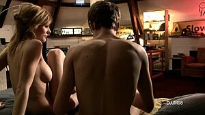 Join the wild trio orgy with big black cocks in public