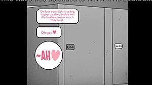 Milf janitor fucks shy boy in bathroom!