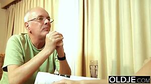 Sexy Gina Craves Cock and Gets Fucked by Old Man