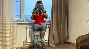 the mature stepmom's sexy thighs suggest she's ready for some anal action