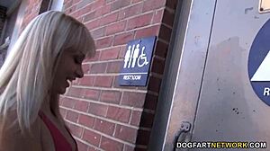 lea lexis feels intense pleasure sucking big black cock at gloryhole