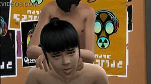 Stepmother alone with stepson, he fucks her pussy hard.