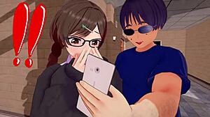 Couple fucks in 3d animation with big cocks and tits