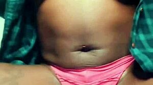 sexy ebony model with natural tits dominates interracial 69 face sitting