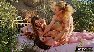 Nymphs Kylie and Sera fall for Michael's wild group charm