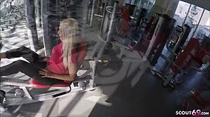 German teen after sport at mcfit gets fucked hard