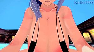 Damn! Hana and Tsuki Uzaki in wild hentai POV sex!