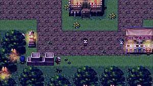 Tanned Natsuki in Hentai Game Ep 36, Old Man Cums Inside Her Ass in Public