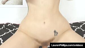 redhead lauren phillips fucks dildo cock hard