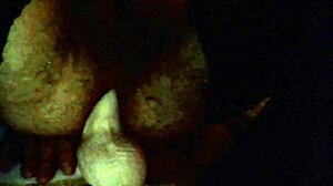 Mature amateur rides dildo in stockings