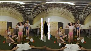 Naughty America yıldızları Aiden Ashley, Jazmin Luv ve Lily Larimar antrenörü şok ediyor