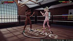 dela battles bree in naked 3d wrestling