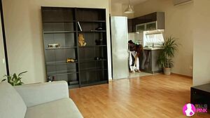 brandy smile and jo monica sweet cooking up lesbian heat. viv thomas hd captures every kitchen kiss.