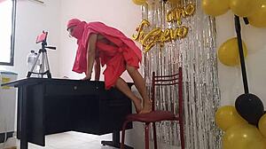 Indian Woman Marks Birthday with Dry Dark Vagina in Unique Celebration