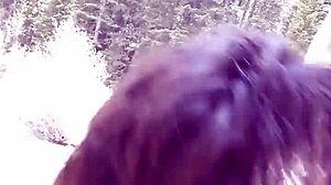 Petite latina sucks huge cock and swallows cum by the riverfront in high definition.