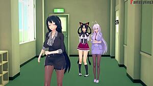 Hey, check out akeno and rias gremory in that wild 3some hentai