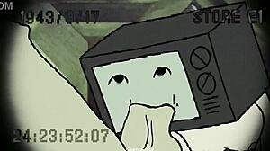 tv woman blows the cameraman while he eats her pussy in this hentai toilet scene