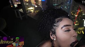 Ariel Love sucks and fucks massive black cock on sunny balcony