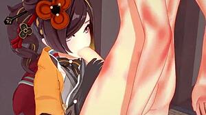 chiori gives amazing blowjob sex in genshin impact pov