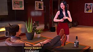 Cartoon babe in doggystyle action with hairy twist in gameplay.