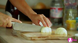brandy smile and jo monica sweet cooking up lesbian heat. viv thomas hd captures every kitchen kiss.