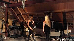 Sensual lesbian play with bondage and toys sparks curiosity. What happens next?