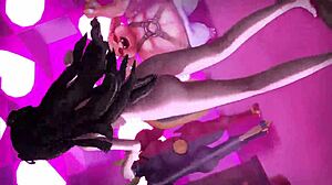 hero battles the demon king's four heavenly kings in this femdom hentai