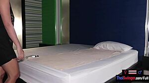 Amateur Thai massage girl gives rimjob and gets pounded by customer