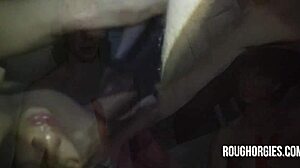 Frat twinks endure rough initiation orgy in the house.