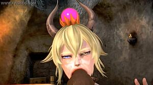 Watch Princess Bowser masturbate to orgasm in this 3D hentai? She squirts while relaxing.