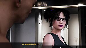 Cartoon babe in doggystyle action with hairy twist in gameplay.