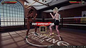 dela battles bree in naked 3d wrestling