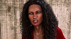 Cartoon babe in doggystyle action with hairy twist in gameplay.