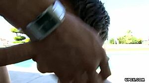 Hailey James bangs ex with close-up suck on huge cock