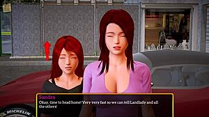 This hentai game features a redhead with big ass and small tits in family fun