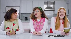 nerdy girlfriends bang hard in book club foursome