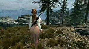 outdoor exploration featuring impressive bust size and natural curves