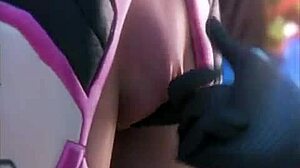 d va, mercy, n widowmaker in hot lesbian action, oops!