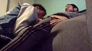 gay blowjob and hard fucking on the sofa