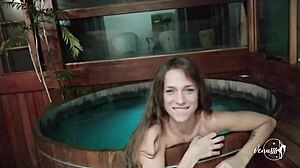 Blonde Venus Model's Natural Tits and Big Ass Masturbation in Bathtub with Surprise Ending