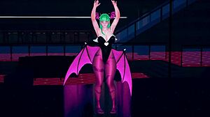 Watch Morrigan's table dance in sheer outfit!