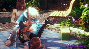 Elsa And Anna Fucked In Frozen Hentai Threesome